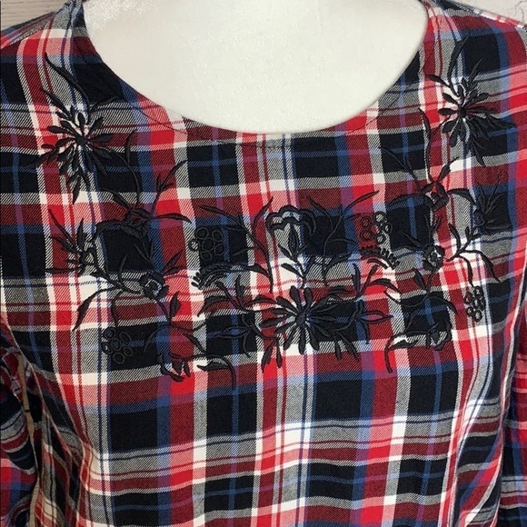 Beachlunchlounge Silvie Embroidered Peplum Top SzM - Picture 2 of 8